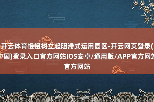 开云体育慢慢树立起阻滞式运用园区-开云网页登录(中国)登录入口官方网站IOS安卓/通用版/APP官方网站