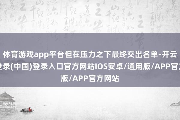 体育游戏app平台但在压力之下最终交出名单-开云网页登录(中国)登录入口官方网站IOS安卓/通用版/APP官方网站